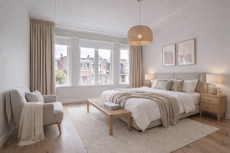 After: virtueel ingerichte woonkamer